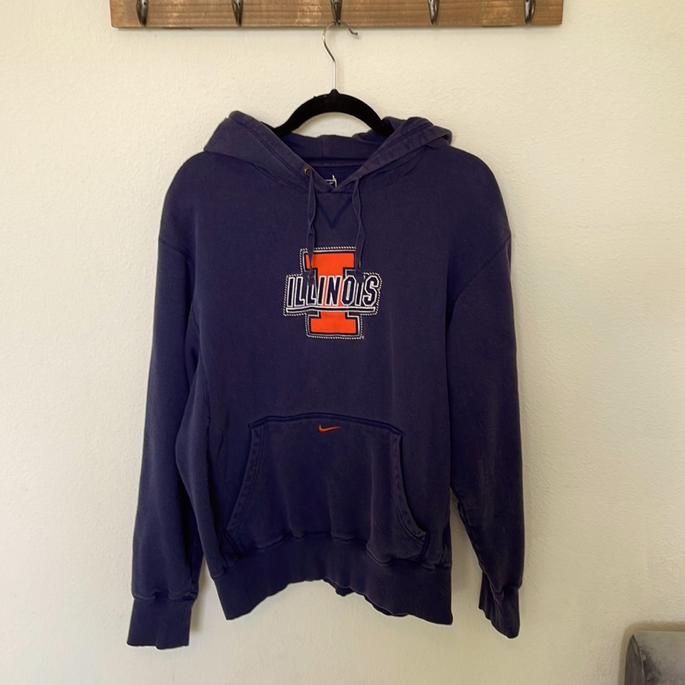 University of Illinois unisex Nike large blue hoodie soft boyfriend style